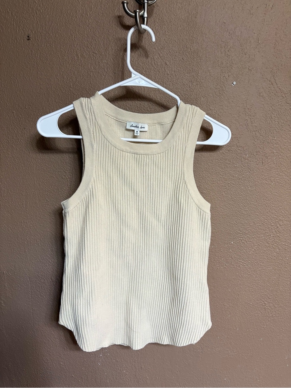 Another Love Ribbed Tank Top in Cream